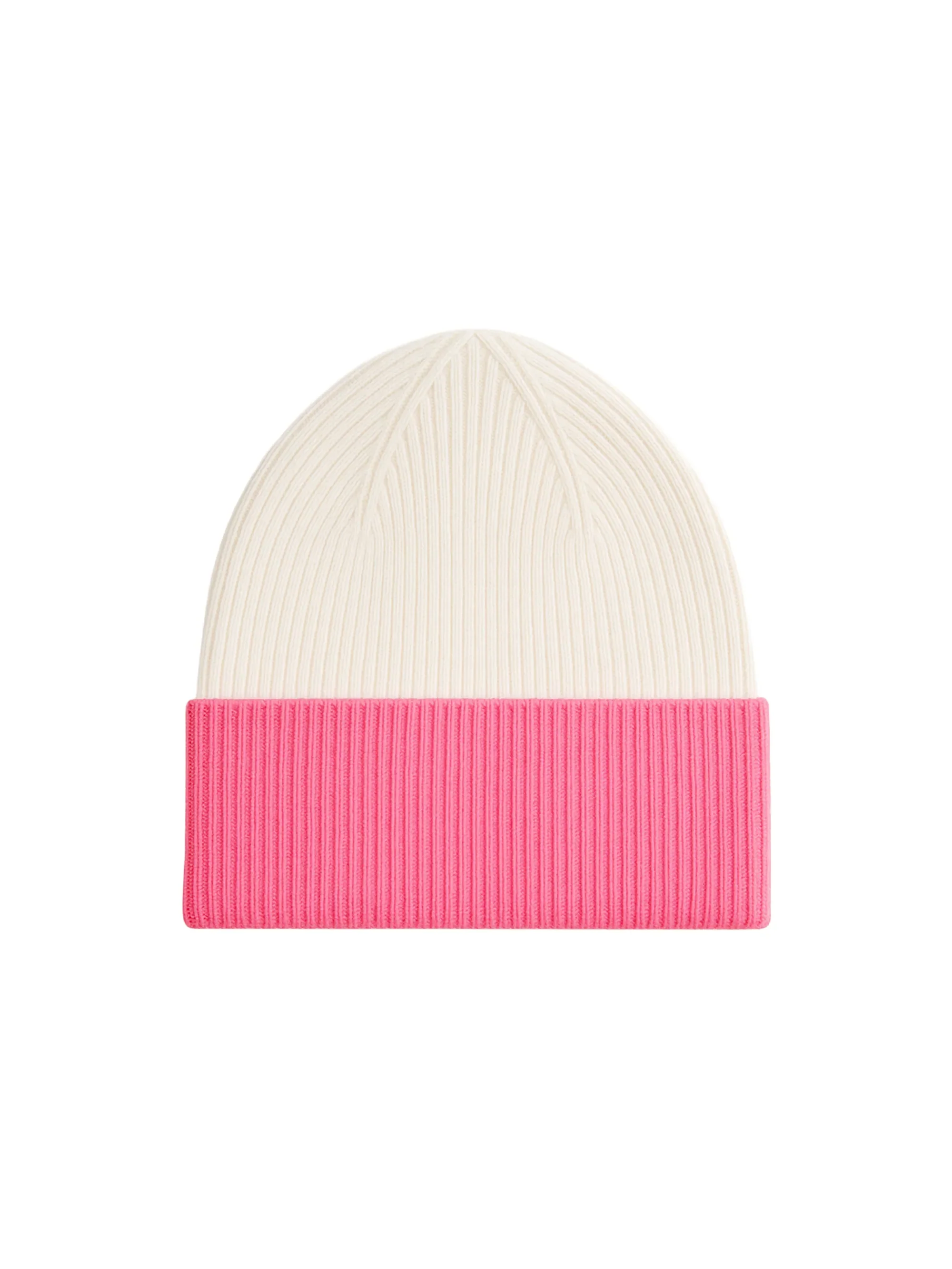 Pink Colour Block Beanie With Cashmere - Image 4