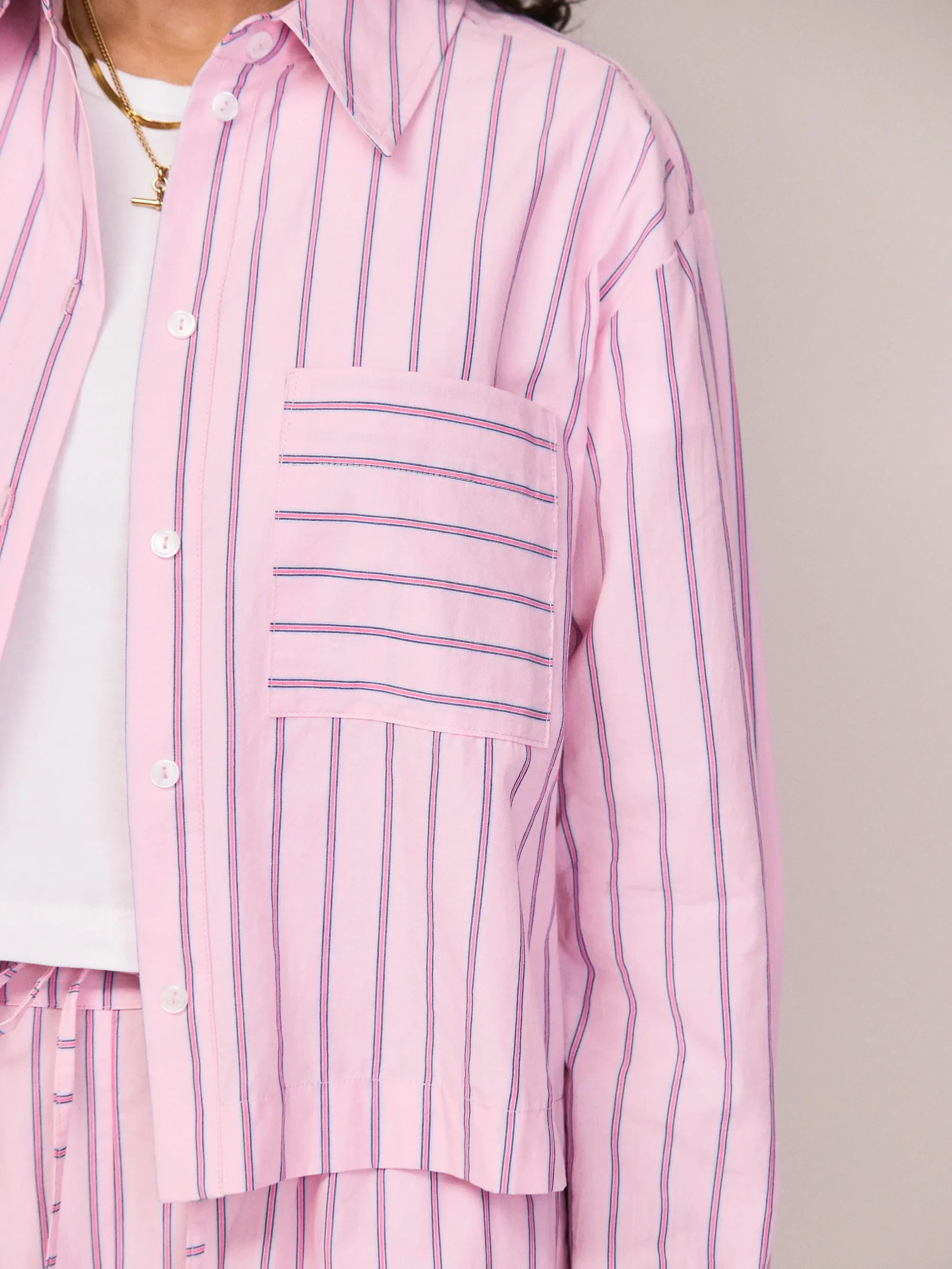 Pink Stripe Cotton Shirt - Image 3