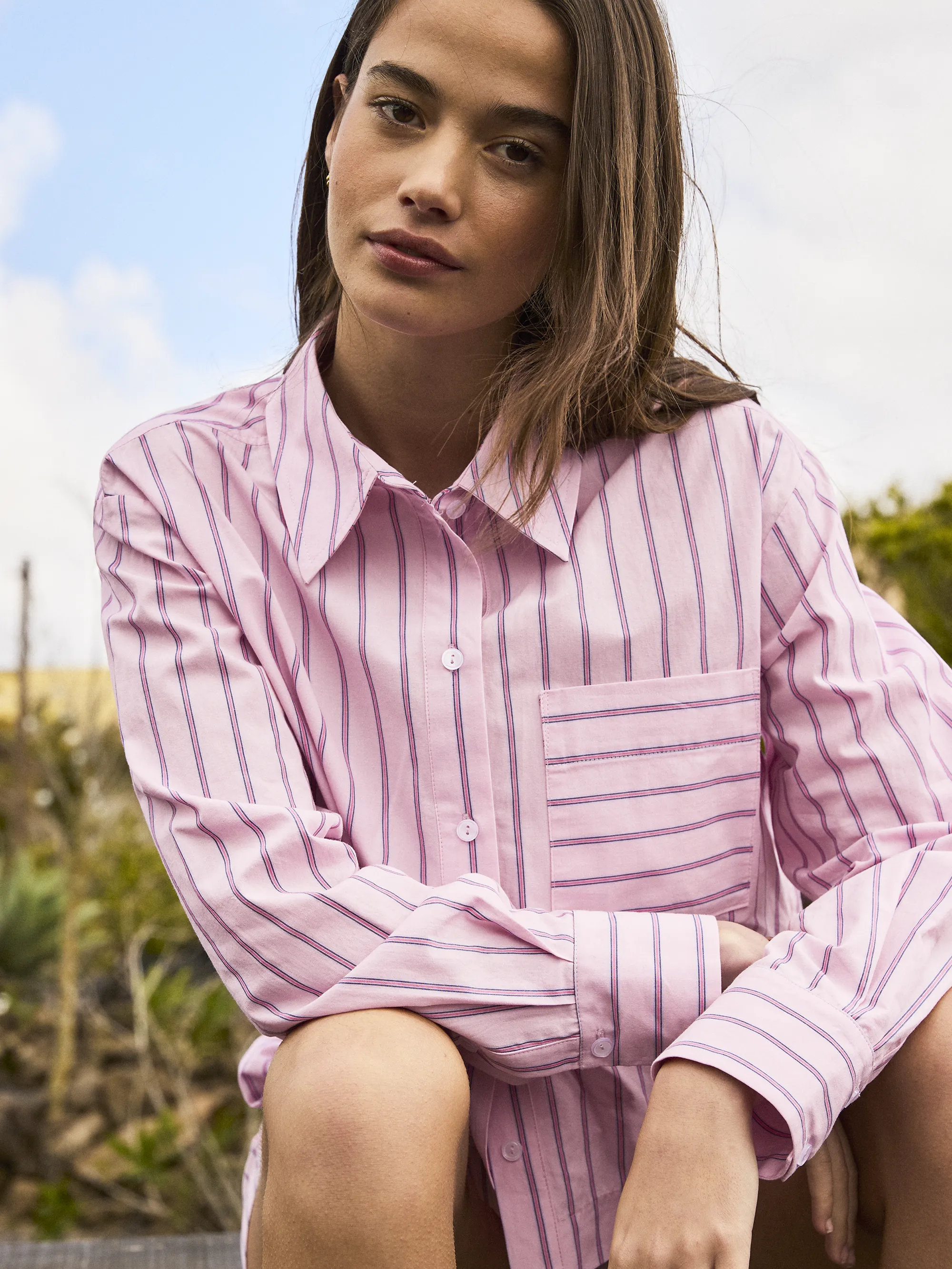 Pink Stripe Cotton Shirt - Image 5