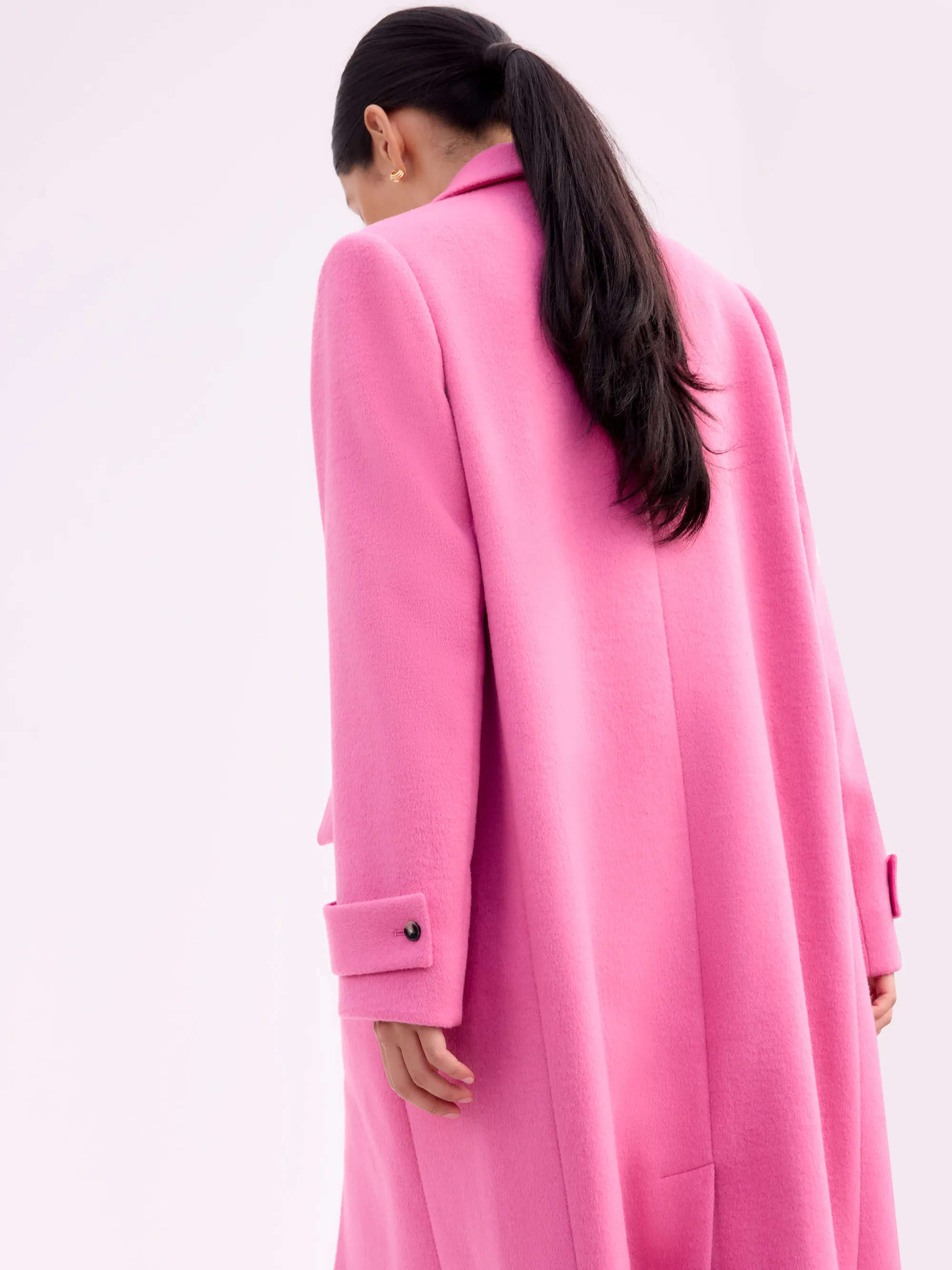 Pink Oversized Wool-Blend Coat - Image 6