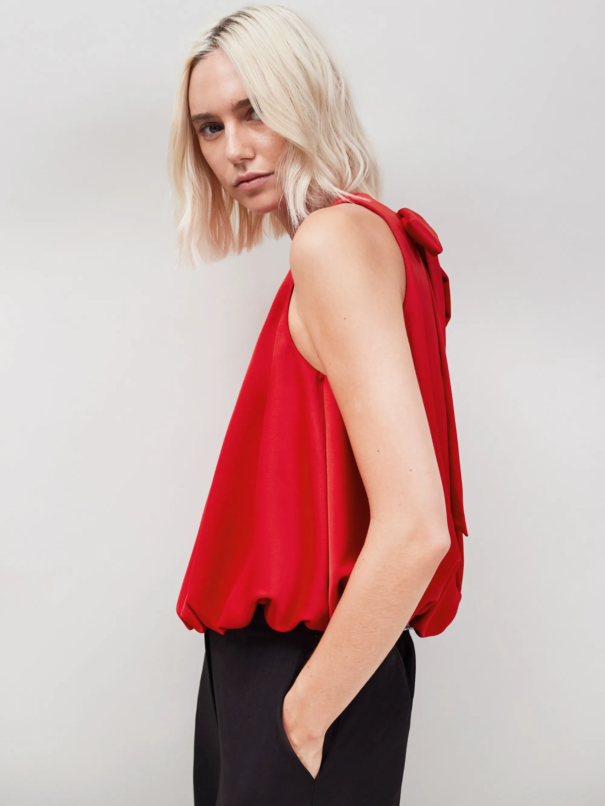Red Bubble Hem Top - Image 4