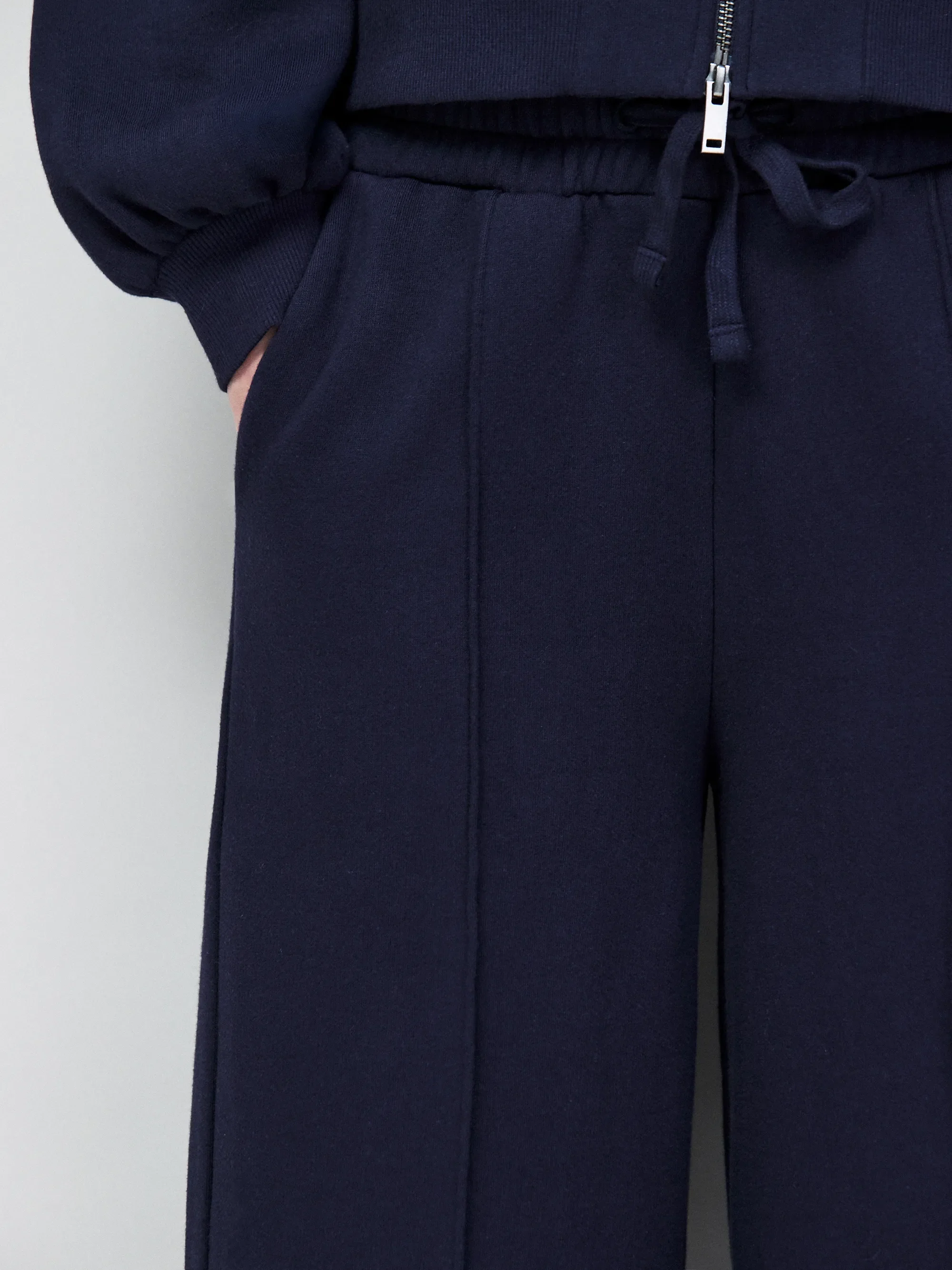 Petite Navy Wide Leg Sweatpants - Image 3