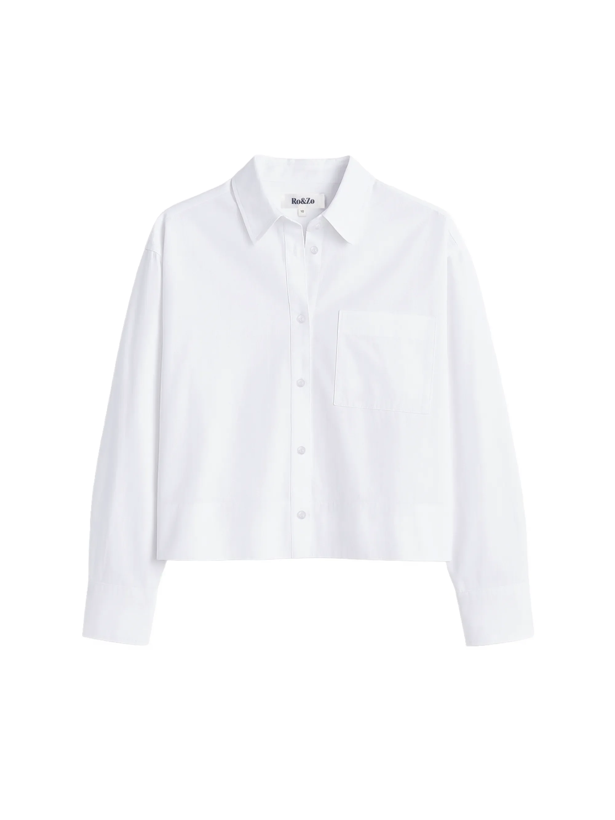 White Cotton Poplin Cropped Shirt - Image 6