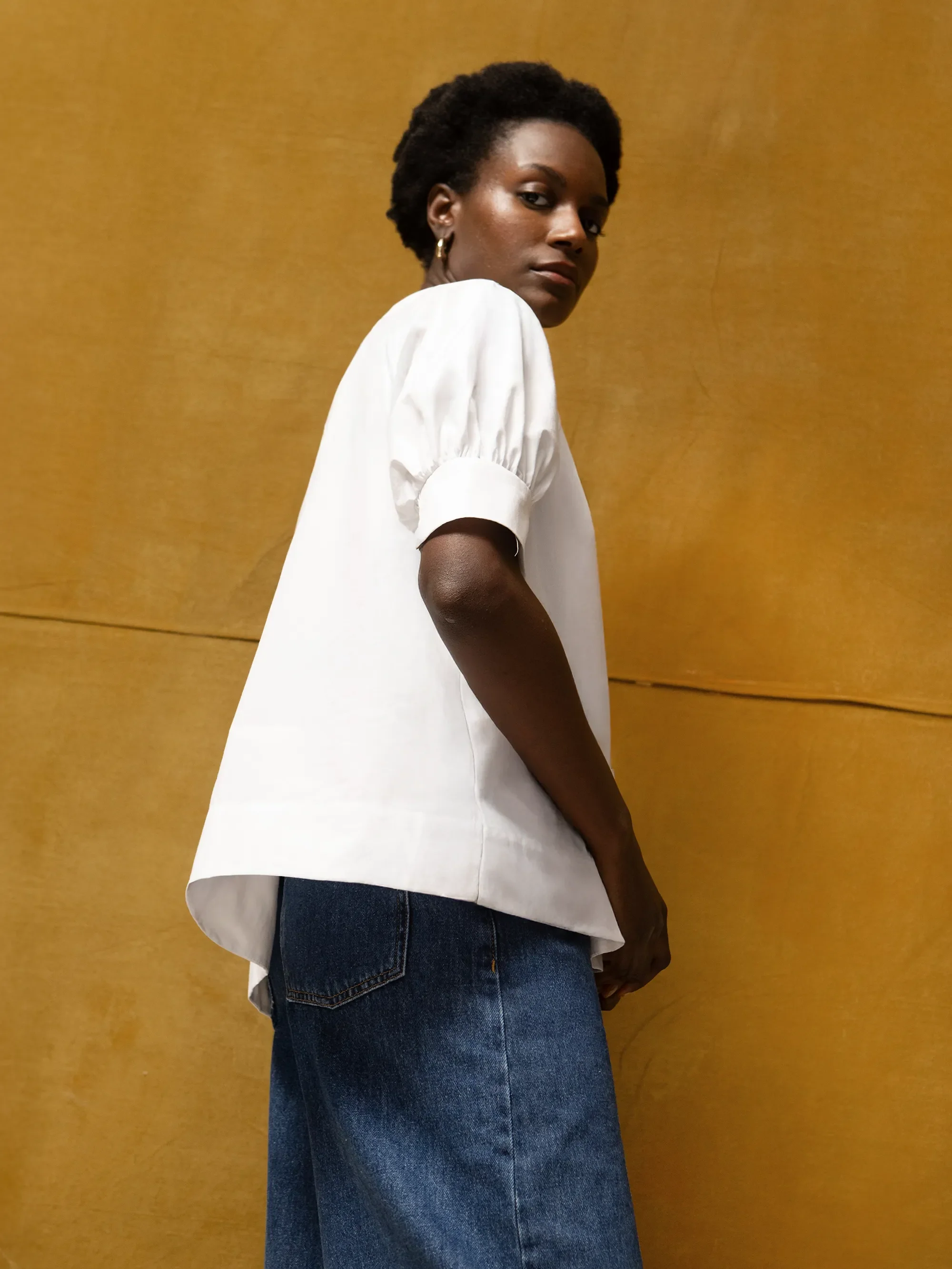 White Cotton Poplin Short Sleeve Shirt - Image 4