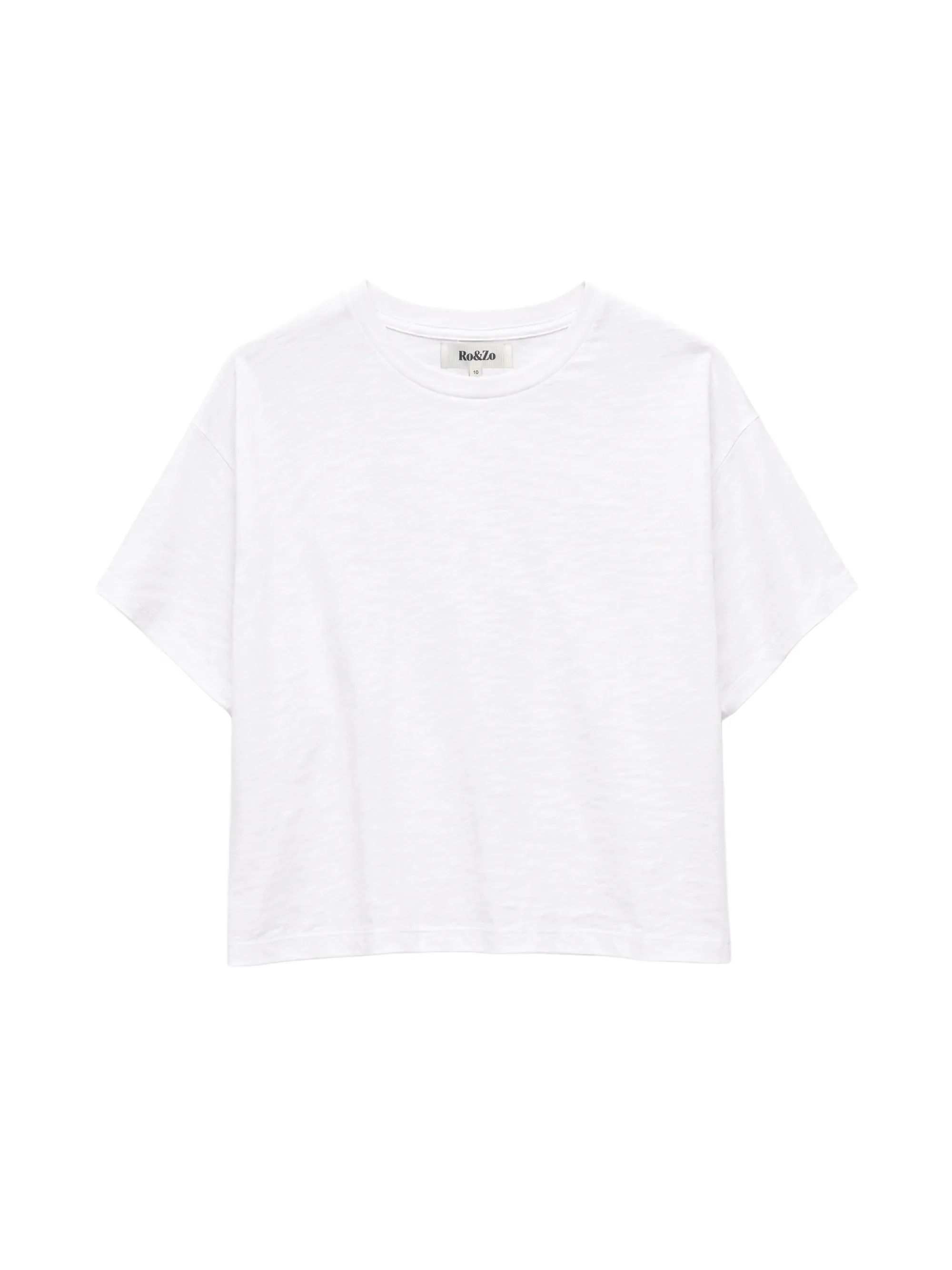 White Slub Jersey Cropped Tee - Image 6
